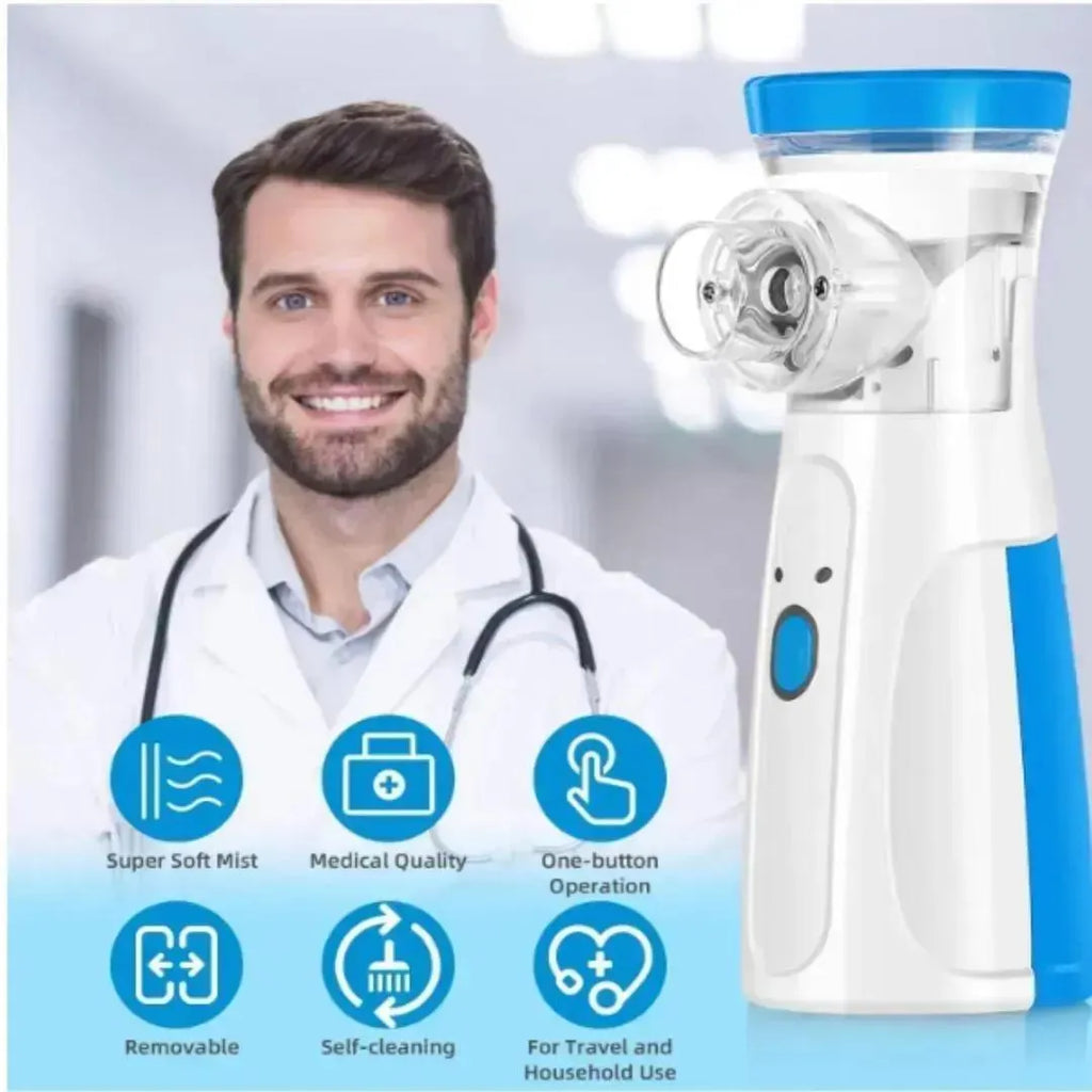 Portable Mesh Nebulizer Blue USB Battery