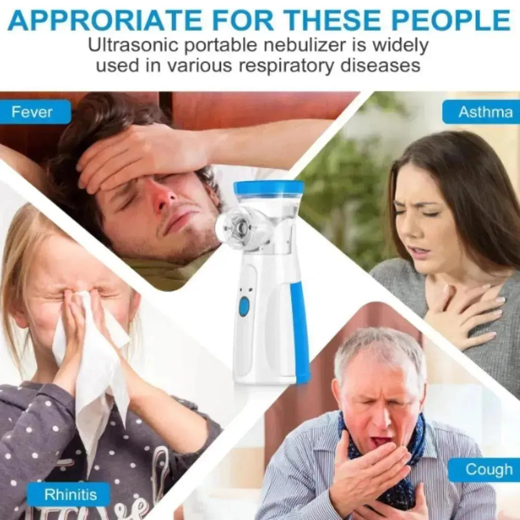 Portable Mesh Nebulizer Blue USB Battery