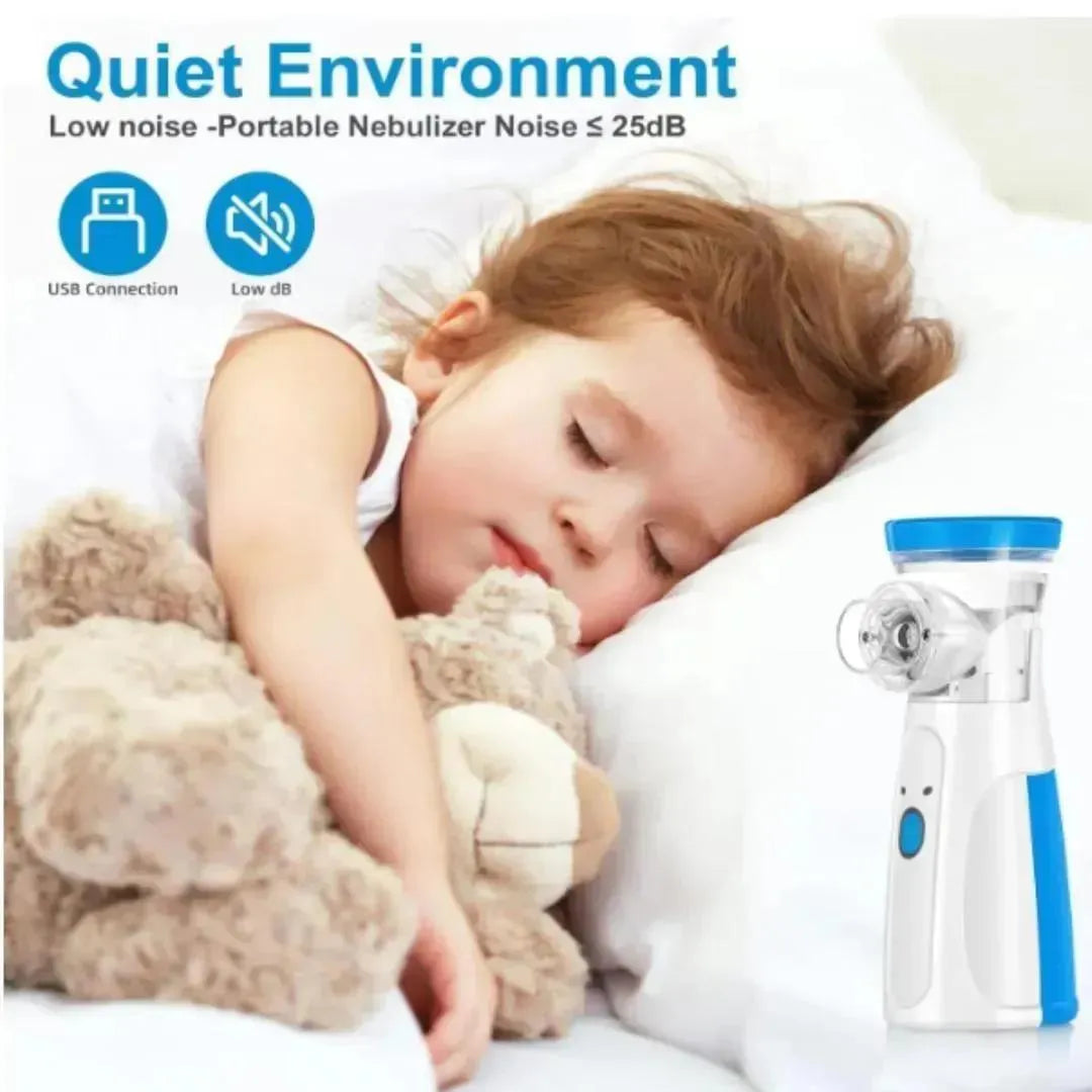 Portable Mesh Nebulizer Blue USB Battery
