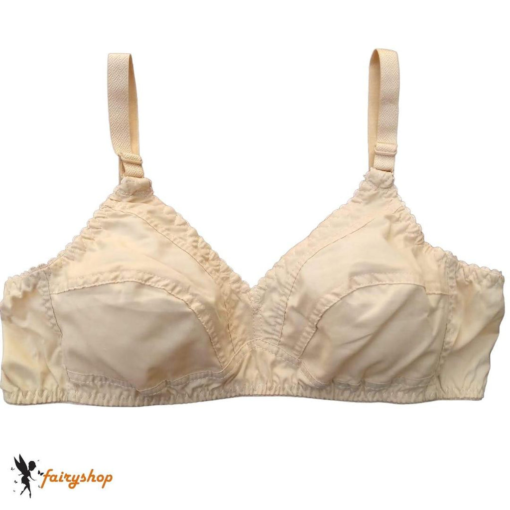 Beige Non-Padded Cotton Bra for Daily Wear