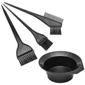 Black Matte Hair Bleach Bowl with Brushes Set