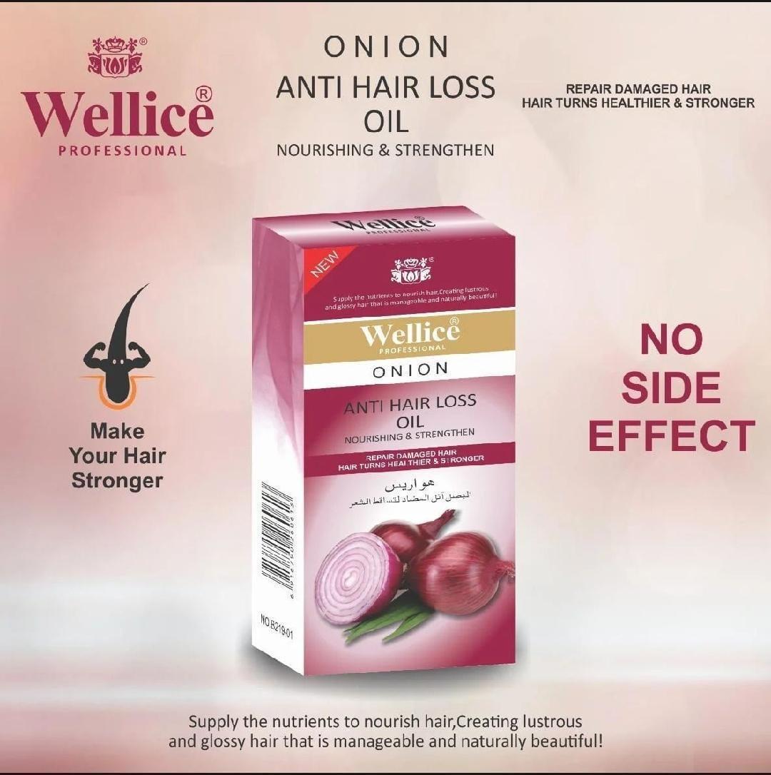 Wellice Onion Anti-Hair Loss Hair Oil 100ml Red Bottle