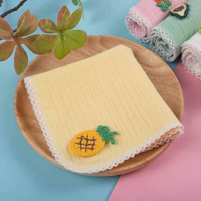 Baby Gauze Towels with Embroidered Designs