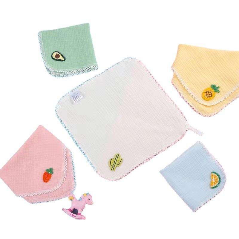 Baby Gauze Towels with Embroidered Designs
