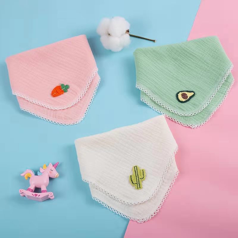 Baby Gauze Towels with Embroidered Designs